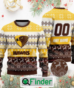 Personalized AFL Hawthorn Football Club Christmas Sweatshirt Sweater LIMITED EDITION