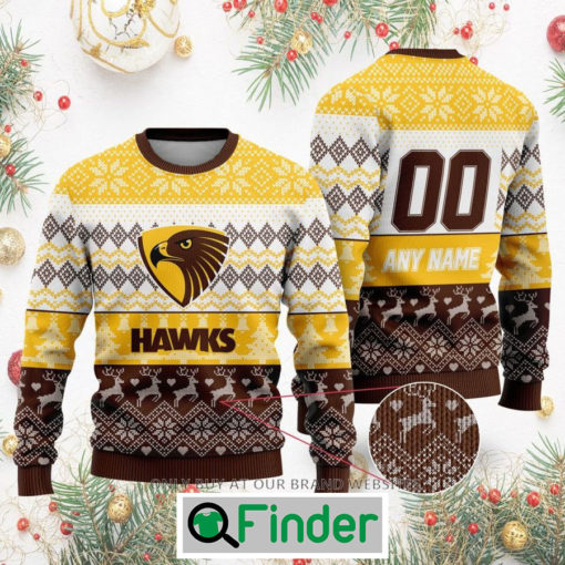 Personalized AFL Hawthorn Football Club Christmas Sweatshirt Sweater LIMITED EDITION