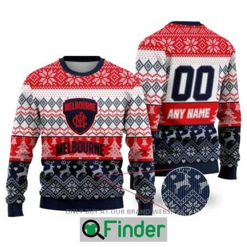 Personalized AFL Melbourne Football Club Christmas Sweater Sweatshirt LIMITED EDITION