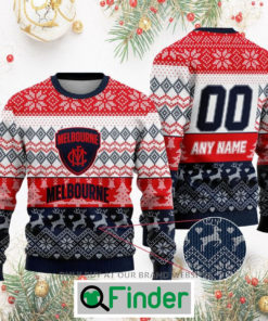 Personalized AFL Melbourne Football Club Christmas Sweatshirt Sweater LIMITED EDITION