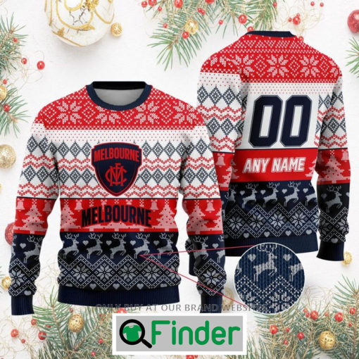 Personalized AFL Melbourne Football Club Christmas Sweatshirt Sweater LIMITED EDITION