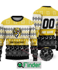 Personalized AFL Richmond Tigers Christmas Sweater Sweatshirt LIMITED EDITION