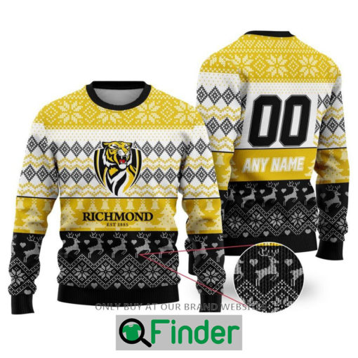 Personalized AFL Richmond Tigers Christmas Sweater Sweatshirt LIMITED EDITION