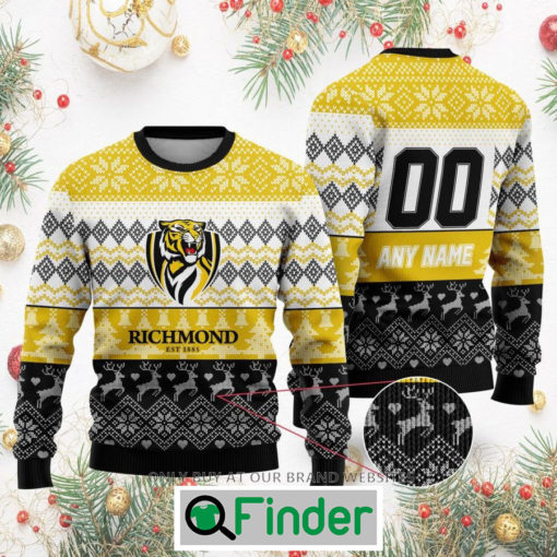 Personalized AFL Richmond Tigers Christmas Sweatshirt Sweater LIMITED EDITION