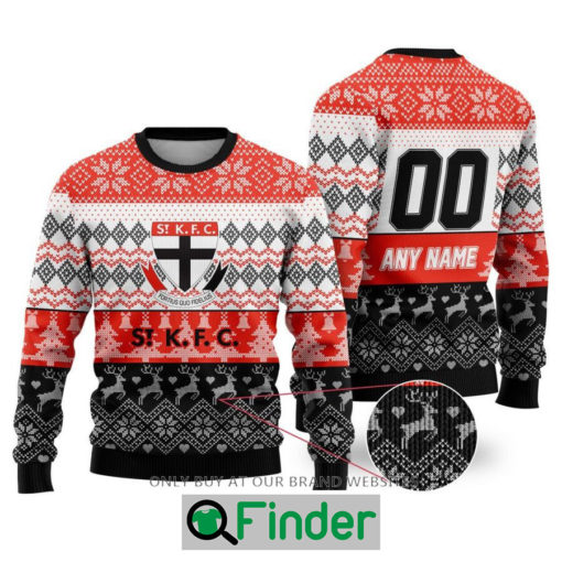 Personalized AFL St Kilda Football Club Christmas Sweater Sweatshirt LIMITED EDITION