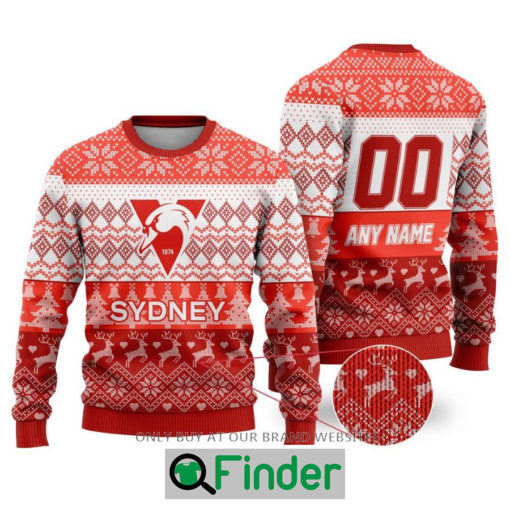 Personalized AFL Sydney Swans Christmas Sweater Sweatshirt LIMITED EDITION