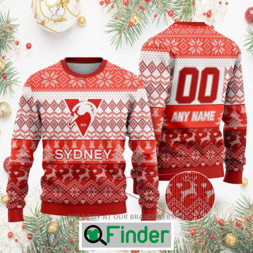 Personalized AFL Sydney Swans Christmas Sweatshirt Sweater LIMITED EDITION