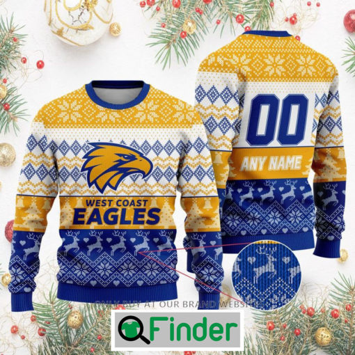 Personalized AFL West Coast Eagles Christmas Sweatshirt Sweater LIMITED EDITION