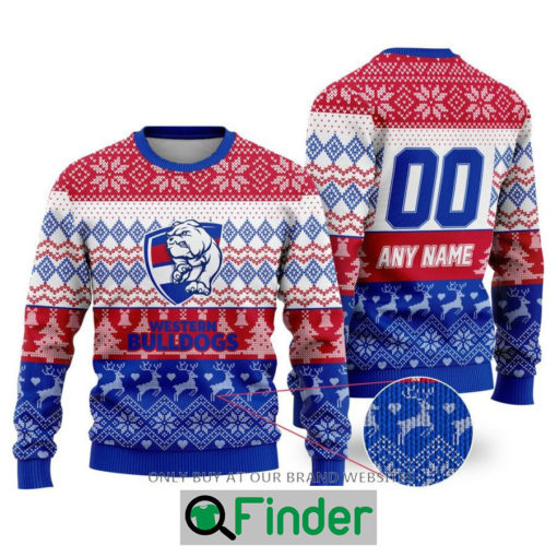 Personalized AFL Western Bulldogs Christmas Sweater Sweatshirt LIMITED EDITION