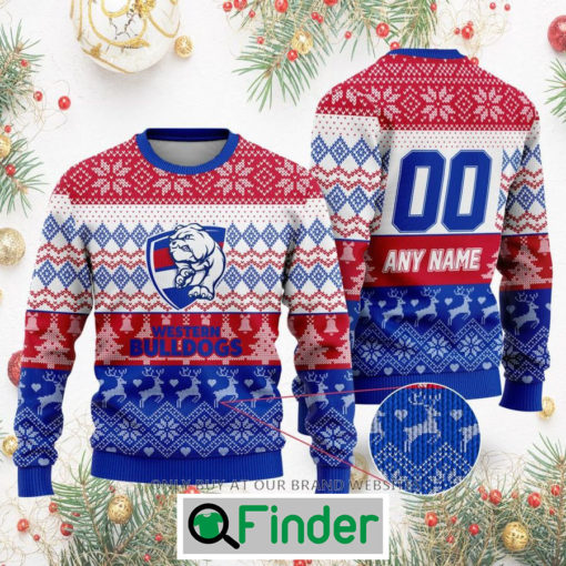 Personalized AFL Western Bulldogs Christmas Sweatshirt Sweater LIMITED EDITION