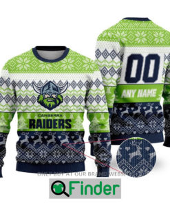 Personalized NRL Canberra Raiders Christmas Sweater Sweatshirt LIMITED EDITION