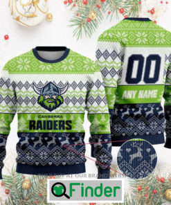 Personalized NRL Canberra Raiders Christmas Sweatshirt Sweater LIMITED EDITION