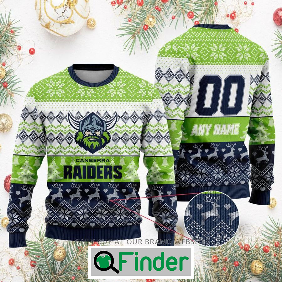 Personalized NRL Canberra Raiders Christmas Sweater, SweatshirtLIMITED