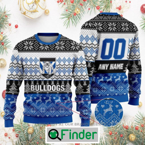 Personalized NRL Canterbury Bankstown Bulldogs Christmas Sweatshirt Sweater LIMITED EDITION