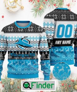 Personalized NRL Cronulla Sutherland Sharks Christmas Sweatshirt Sweater LIMITED EDITION