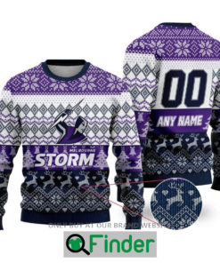 Personalized NRL Melbourne Storm Christmas Sweater Sweatshirt LIMITED EDITION