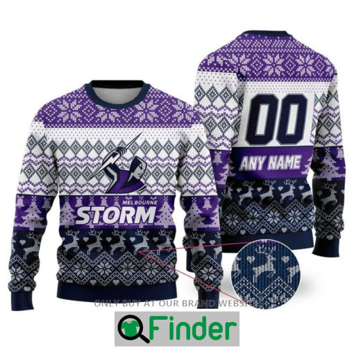 Personalized NRL Melbourne Storm Christmas Sweater Sweatshirt LIMITED EDITION