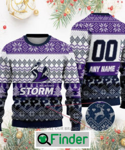 Personalized NRL Melbourne Storm Christmas Sweatshirt Sweater LIMITED EDITION