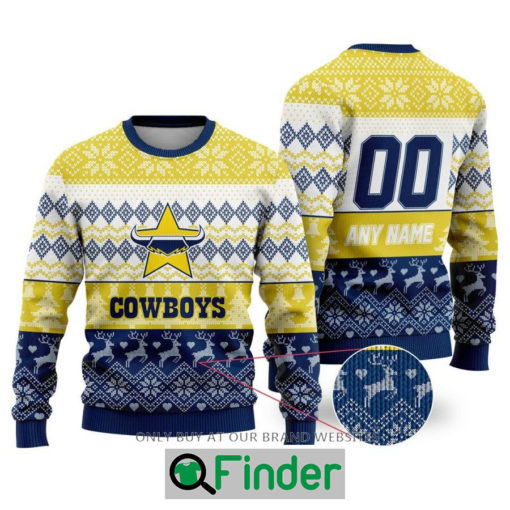 Personalized NRL North Queensland Cowboys Christmas Sweater Sweatshirt LIMITED EDITION