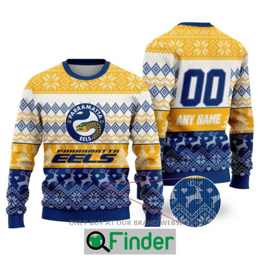 Personalized NRL Parramatta Eels Christmas Sweater Sweatshirt LIMITED EDITION