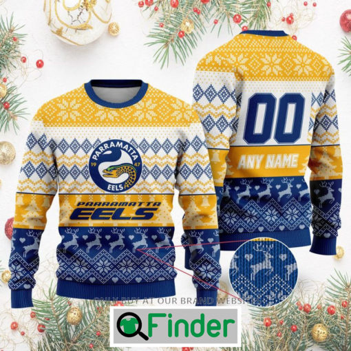 Personalized NRL Parramatta Eels Christmas Sweatshirt Sweater LIMITED EDITION