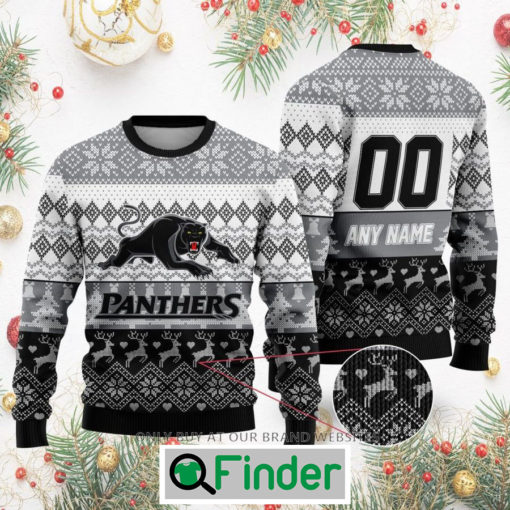 Personalized NRL Penrith Panthers Christmas Sweatshirt Sweater LIMITED EDITION