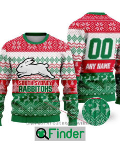 Personalized NRL South Sydney Rabbitohs Christmas Sweater Sweatshirt LIMITED EDITION