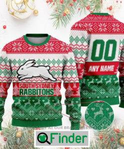 Personalized NRL South Sydney Rabbitohs Christmas Sweatshirt Sweater LIMITED EDITION