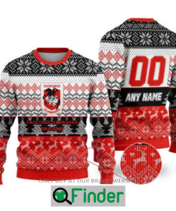 Personalized NRL St George Illawarra Dragons Christmas Sweater Sweatshirt LIMITED EDITION