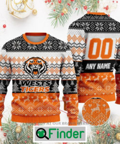 Personalized NRL Wests Tigers Christmas Sweatshirt Sweater LIMITED EDITION