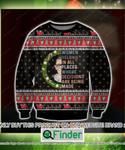 Ruth Bader Ginsburg Women Belong In All Places Where Decisions Are Being Made Christmas Ugly Sweater Sweatshirt – LIMITED EDITION