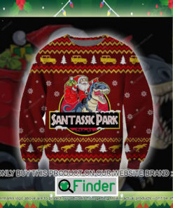 Santassic Park Santa Claus Dinosaur Knitted Wool Sweater Sweatshirt – LIMITED EDITION