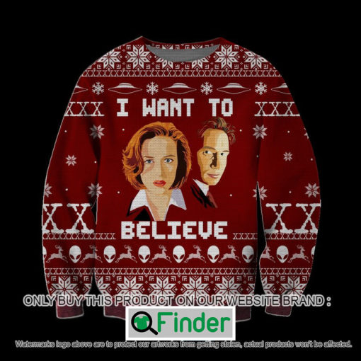 The X Files I Want To Believe Knitted Wool Sweater Sweatshirt – LIMITED EDITION