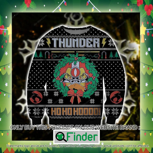 Thunder Ho Ho Ho Christmas Wreath Knitted Wool Sweater Sweatshirt – LIMITED EDITION