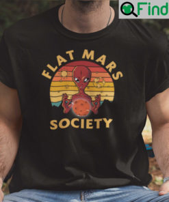 Vintage Flat Mars Society T Shirt Alien Holding Mars