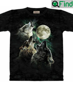 Vintage Wolf Family Howling 3 Wolf Moon Wild Free Shirt