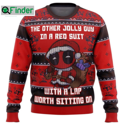 Deadpool The Other Jolly Guy In A Red Suit With A Lap Worth Sitting On Ugly Christmas Sweater
