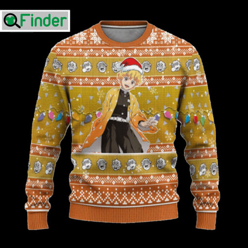 Demon Slayer Agatsuma Zenitsu Ugly Christmas Sweater