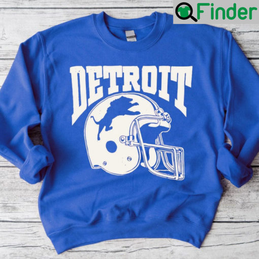 Detroit Football Helmet Hand Drawing Vintage Sweatshirt