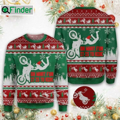 Dirtbike Oh What Fun It Is To Ride Ugly Christmas Sweater