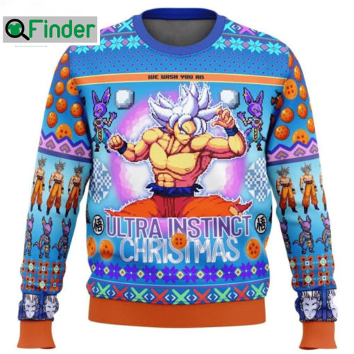 Dragon Ball Goku We Wish You An Ultra Instinct Christmas Ugly Christmas Sweater