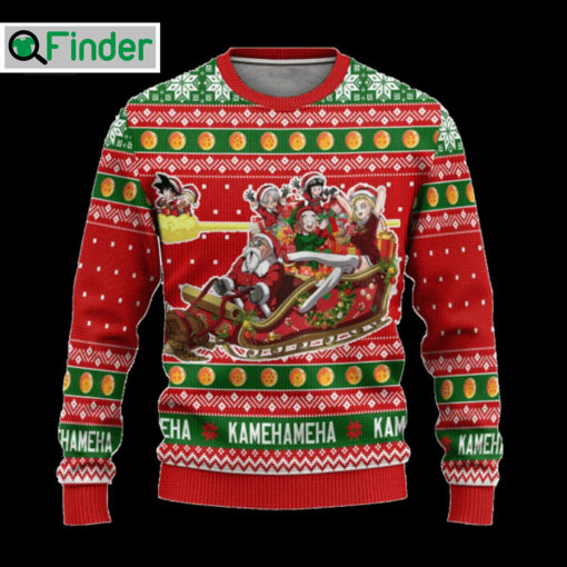 Dragon Ball Sleigh Kamehameha Ugly Christmas Sweater