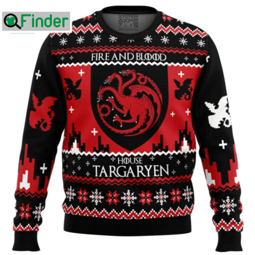 Game Of Thrones Fire And Blood House Targaryen Ugly Christmas Sweater