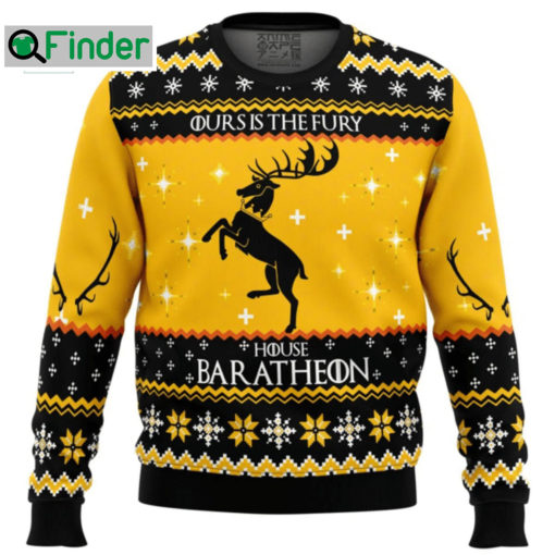 Game Of Thrones Ours Is The Fury House Baratheon Ugly Christmas Sweater