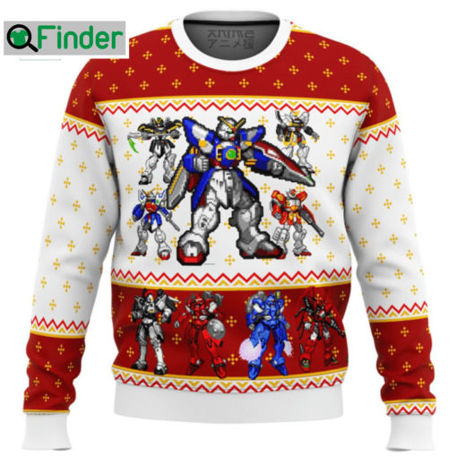 Gundam Wing Sprites Ugly Christmas Sweatshirt