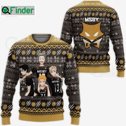 Haikyuu MSBY Black Jackals Ugly Christmas Sweater Hoodie