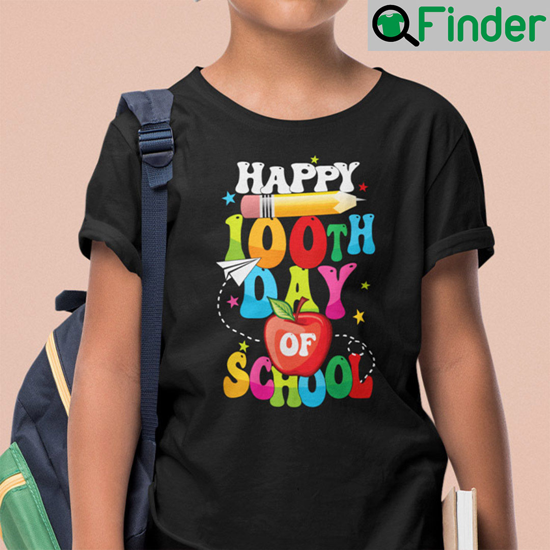 Happy 100th Day Of School Teacher Shirt - Q-Finder Trending Design T Shirt