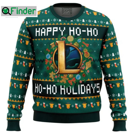 Happy Ho Ho Ho Ho Holidays League Of Legends Ugly Christmas Sweater