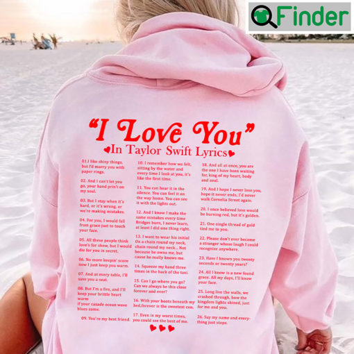 2022 I Love You In Taylor Swift Lyrics Hoodie shirt