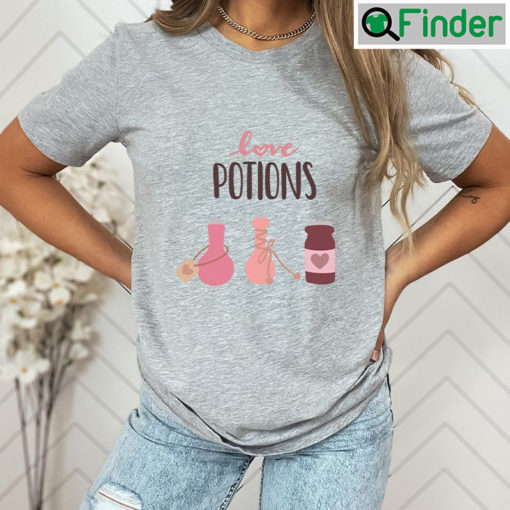 Retro Valentines Day Love Potion Bottle Cupids Brewing Shirt